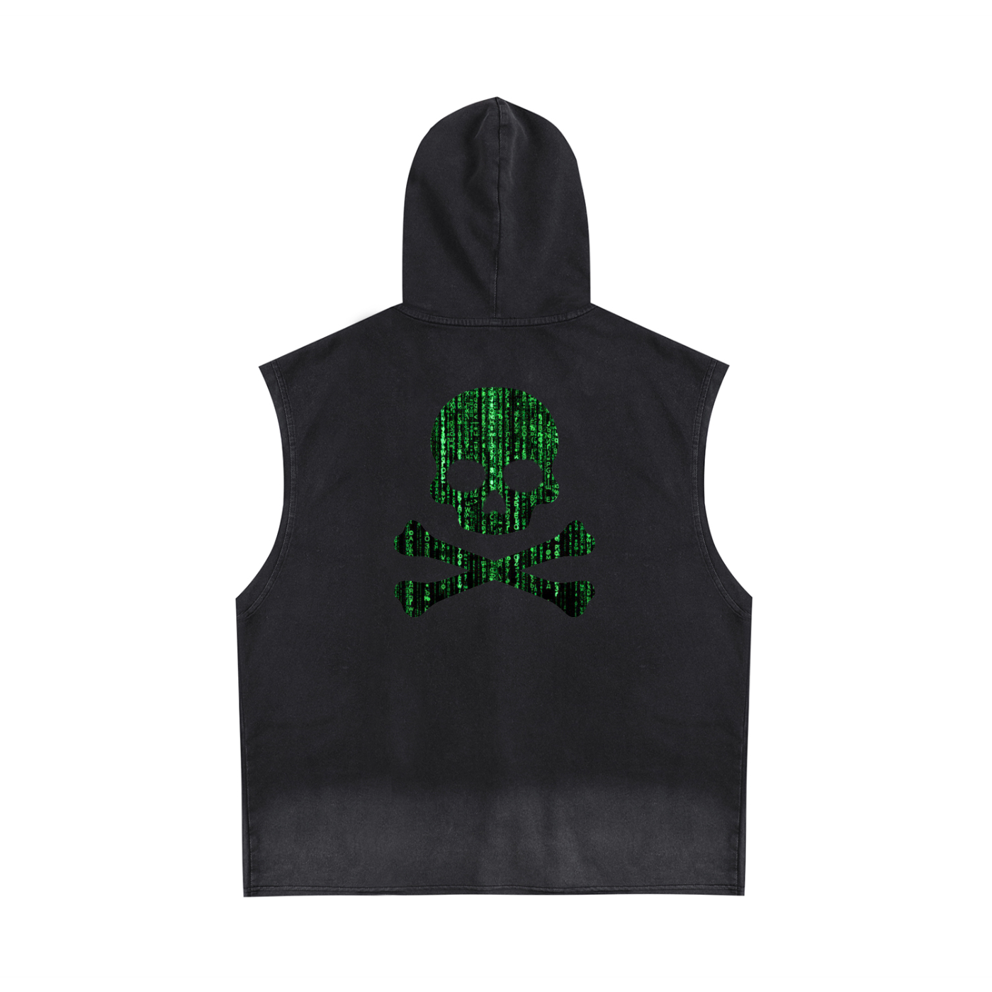 Matrix Skull Sleeveless Zip-Up Hoodie