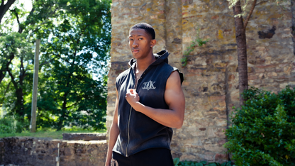 Matrix Skull Sleeveless Zip-Up Hoodie