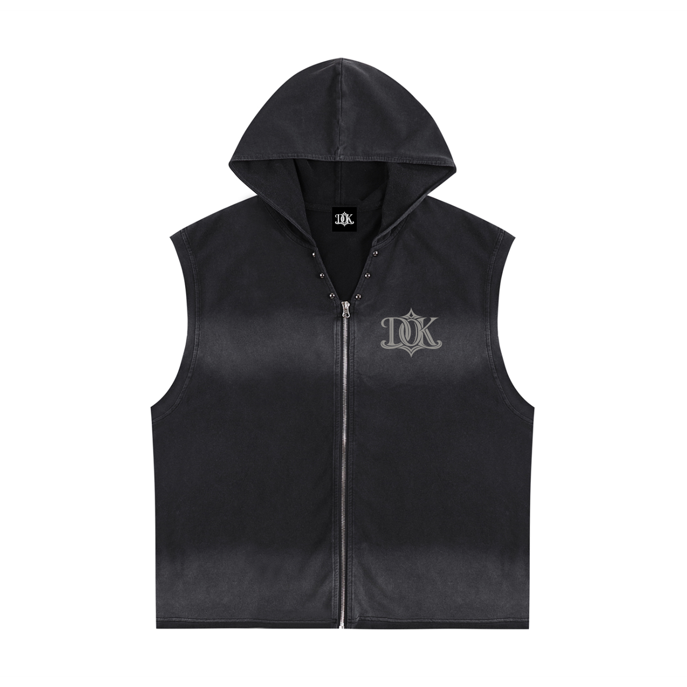 Matrix Skull Sleeveless Zip-Up Hoodie
