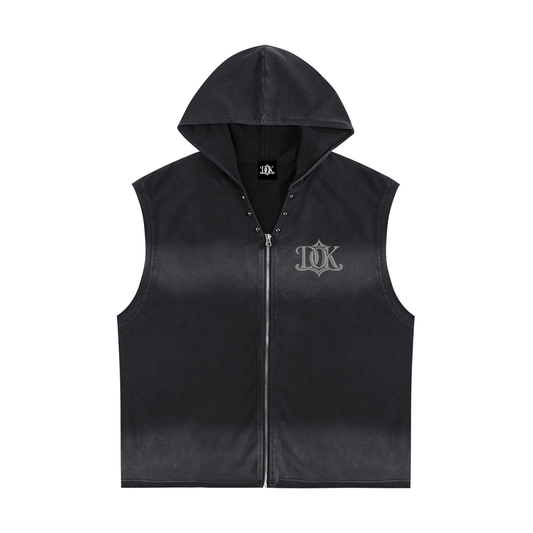Matrix Skull Sleeveless Zip-Up Hoodie